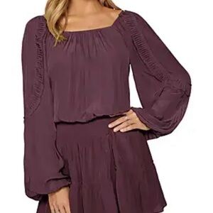 Ramy Brook Long Sleeve Satin Dress